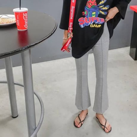 美脚ピンタックflare leggings pants/3カラー