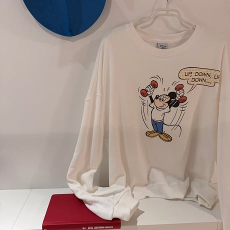0963 ビンテージ風mickey light sweat/2カラー