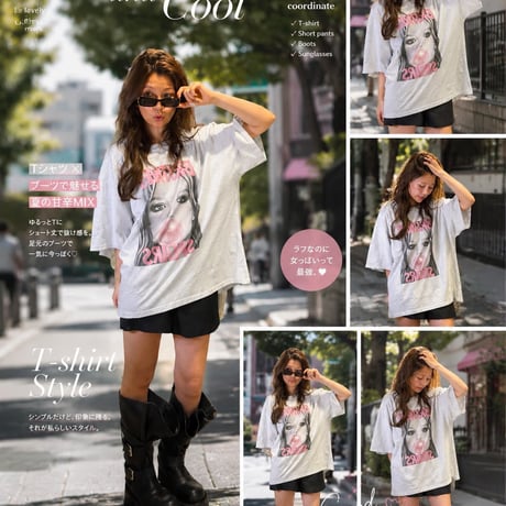 0952 【数量限定】Bubble Girl Photo over tee shirt/2カラー　カナさんなおみさん着用🩷
