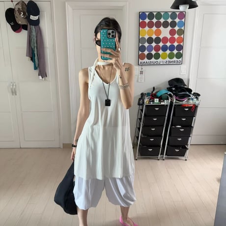 0906 【数量限定】❤eee❤strap design long tank/2カラー