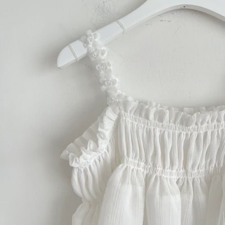 0923 flower strap chiffon camisole/2カラー