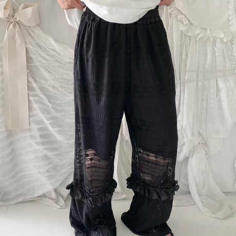 【数量限定】lace cutoff pants/2カラー