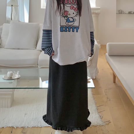 kitty border layered BIG TEE/2カラー