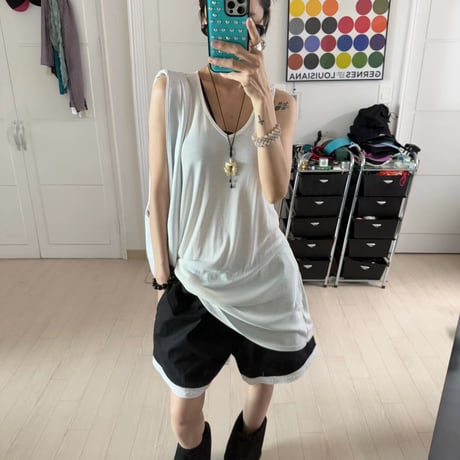 0906 【数量限定】❤eee❤strap design long tank/2カラー