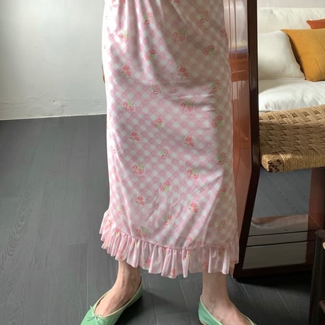 diamond mesh span skirt/2カラー