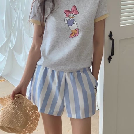0928 Stripe mickey short pants/3カラー
