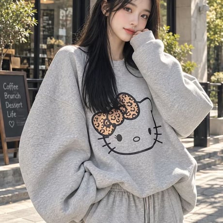 1058 leopard kitty sweat/3カラー