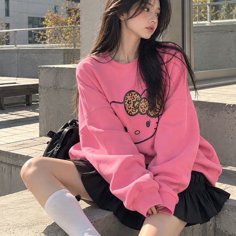 1058 leopard kitty sweat/3カラー