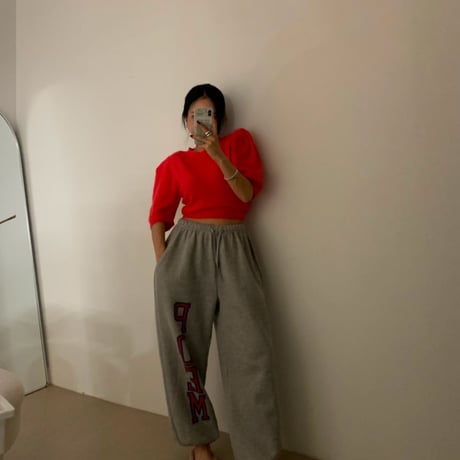 1073 POEMロゴ sweat wide pants/2カラー