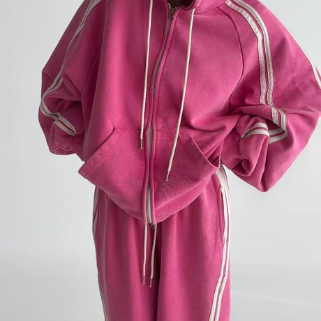 1078 Side 3-Line pigment Zip Hoodie Setup/4カラー