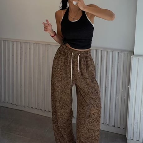 0991 Leopard Wide Lounge Pants/2カラー