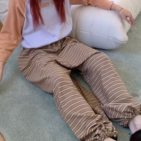 1028 Stripe Fleece Wide Pants/3カラー