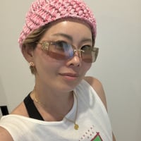 【即納】Handmade ピンクMIX Beanie