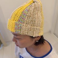 【即納】イエローMIX cotton Beanie