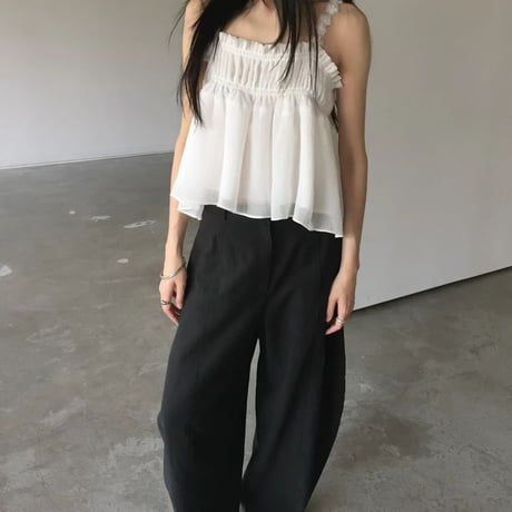 0923 flower strap chiffon camisole/2カラー