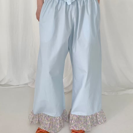 【数量限定】Flower frill crop pants/2カラー