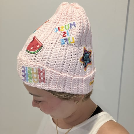 【即納】Wappen cotton Beanie ライトピンク
