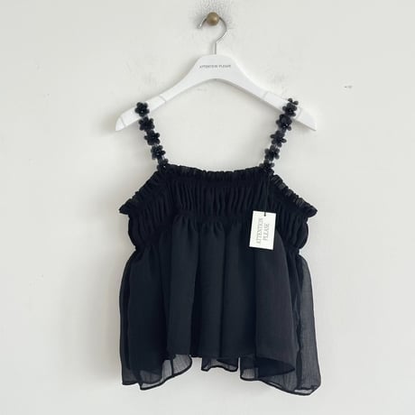 0923 flower strap chiffon camisole/2カラー