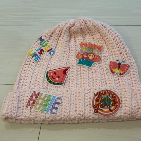 【即納】Wappen cotton Beanie ライトピンク