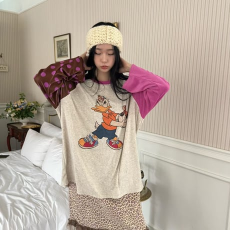 0986 Dot Raglan Donald Tee/3カラー