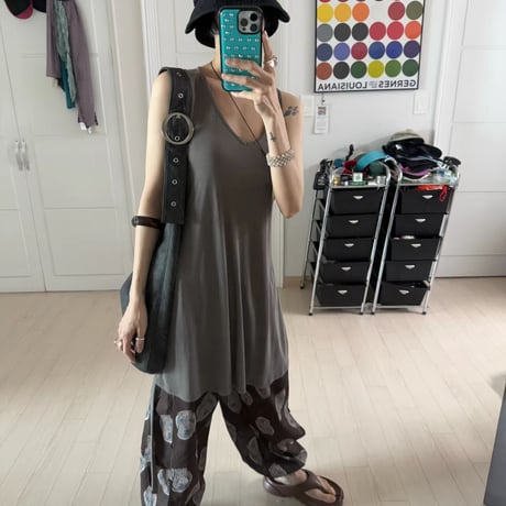 0906 【数量限定】❤eee❤strap design long tank/2カラー