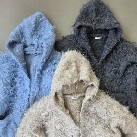 Wave Shaggy Hoodie BIG Cardigan/3カラー
