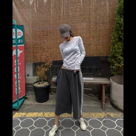 ピグメントVintage Side Line Wide Half Pants/3カラー