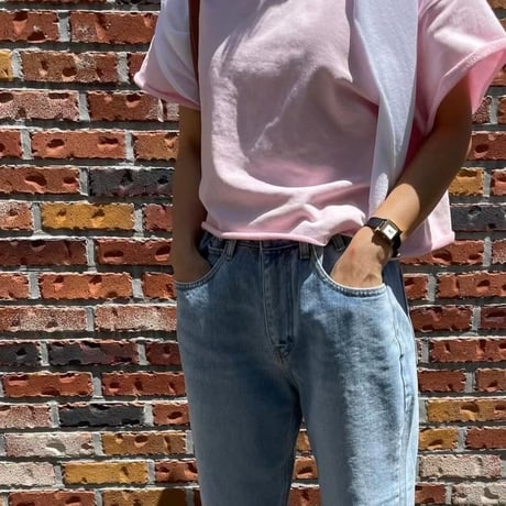 crop  stitch over light sweat/3カラー