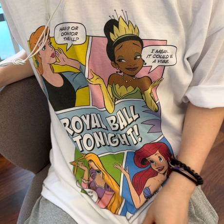 0698 American comic Princess tee/ホワイト