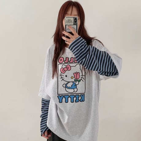 kitty border layered BIG TEE/2カラー