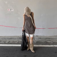 0906 【数量限定】❤eee❤strap design long tank/2カラー