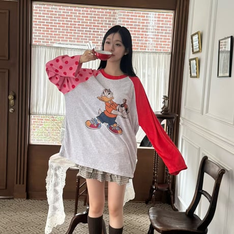 0986 Dot Raglan Donald Tee/3カラー