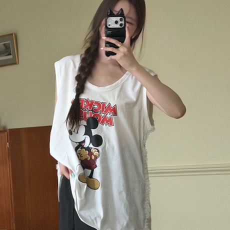 mickeyサイドfrill tops/3カラー