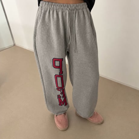 1073 POEMロゴ sweat wide pants/2カラー