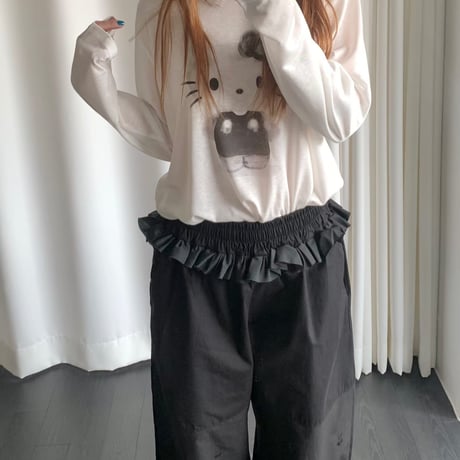 cutoff ruffle  pants/2カラー