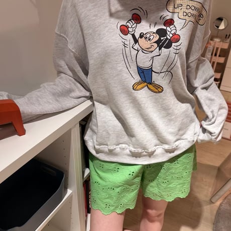 0963 ビンテージ風mickey light sweat/2カラー