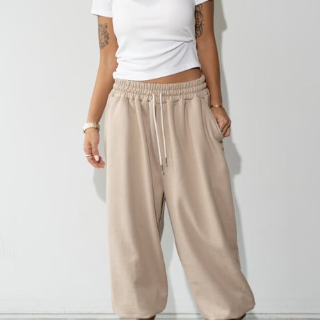 1003 Strap Hem Relax Jogger Pants/3カラー