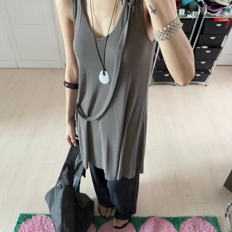 0906 【数量限定】❤eee❤strap design long tank/2カラー