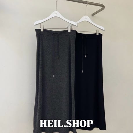 0973 Fold Waist Maxi Sweat Skirt/2カラー