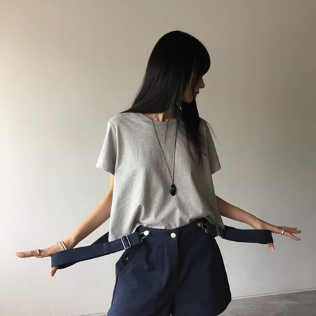 0922 Strap soft denim Shorts pants/3カラー