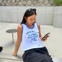 piping logo tank top/3カラー