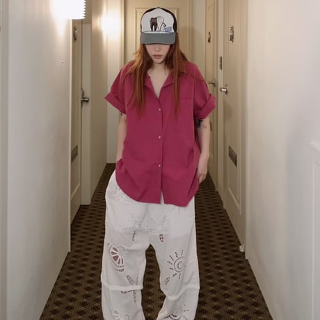 Ocean embroidery pants/ワンカラー