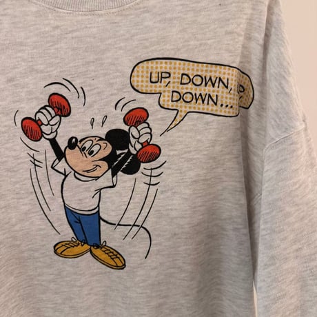 0963 ビンテージ風mickey light sweat/2カラー