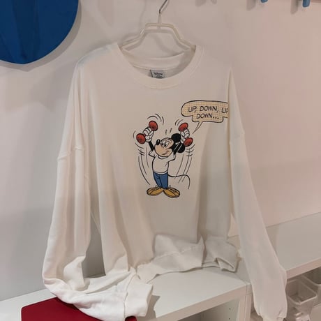0963 ビンテージ風mickey light sweat/2カラー