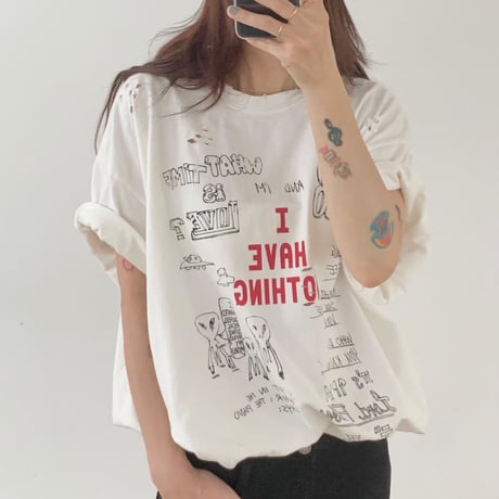 HAVE NOTHING ダメージグラフィックTee/2カラー