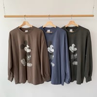 1037 monotone mickey damage long sleeve/3カラー