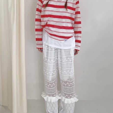 【数量限定】lace cutoff pants/2カラー