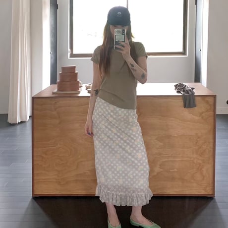 diamond mesh span skirt/2カラー