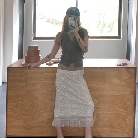 diamond mesh span skirt/2カラー