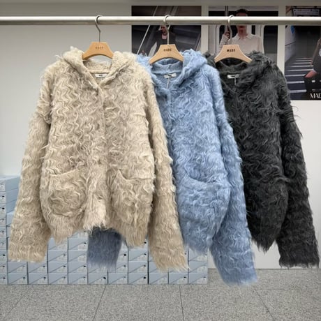 Wave Shaggy Hoodie BIG Cardigan/3カラー
